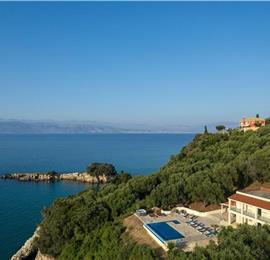 7 bedroom seafront luxury villa with pool & jacuzzi, near Acharavi, sleeps 14-15